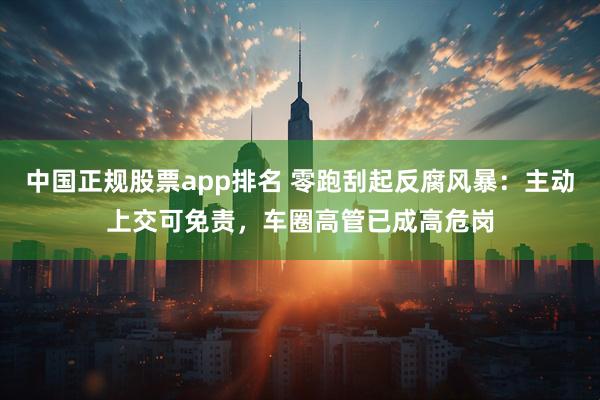 中国正规股票app排名 零跑刮起反腐风暴：主动上交可免责，车圈高管已成高危岗